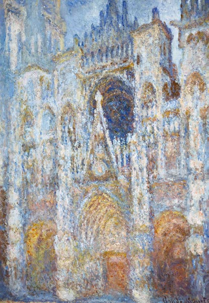 The cathedral of Rouen the portal in the morning sun's harmony in blue. from Claude Monet