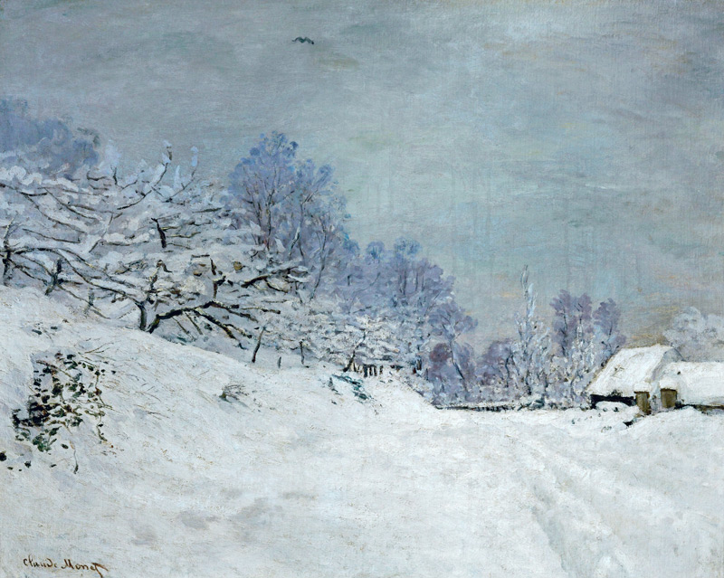 Landscape Around Honfleur, Snow from Claude Monet