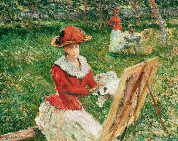 Blanche Hoschede (1864-1947) Painting from Claude Monet