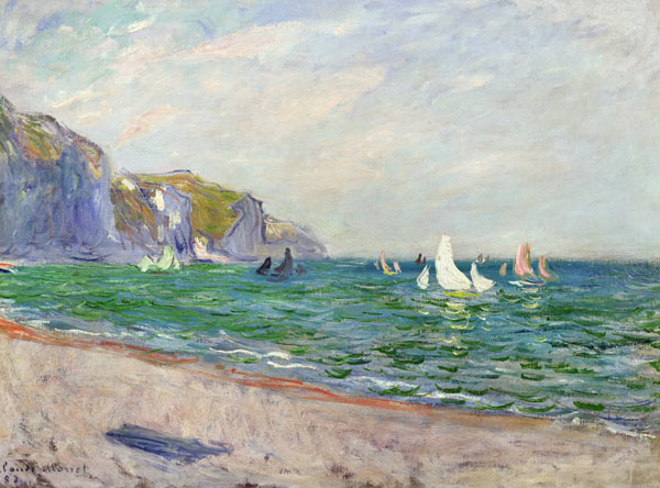 Boats below the Cliffs at Pourville from Claude Monet