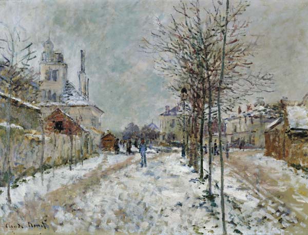 The boulevard de Pontoise in Argenteuil at snow from Claude Monet