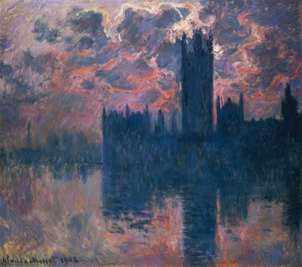 Parliament, Sunset from Claude Monet