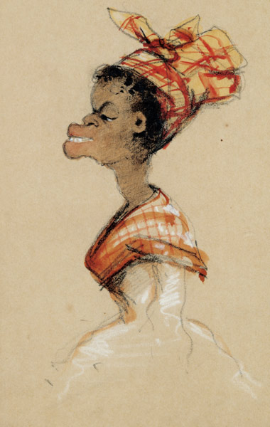 Coloured woman with Madras (caricature) from Claude Monet