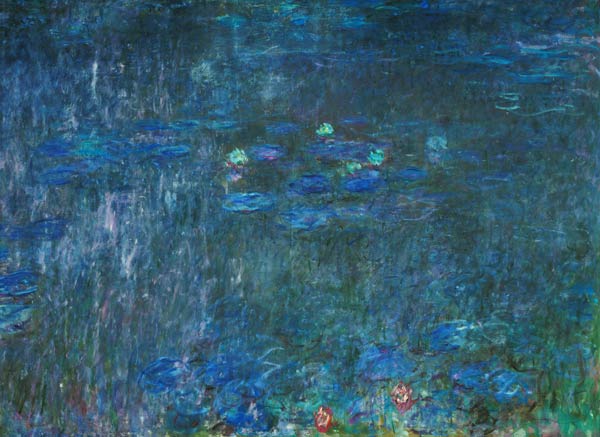 Waterlilies: Reflections of Trees, detail from the right hand side from Claude Monet