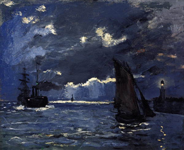 A Seascape, Shipping by Moonlight from Claude Monet