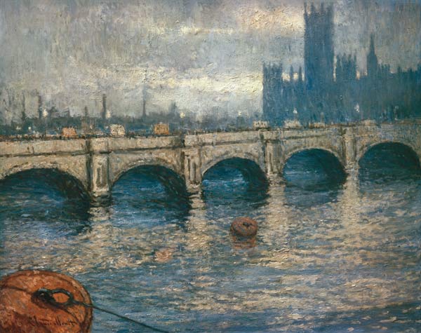 Themsebrücke and parliament building in London from Claude Monet