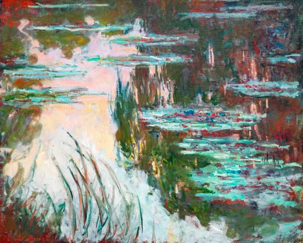 Water-Lilies, Setting Sun from Claude Monet
