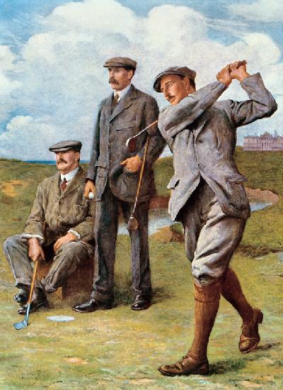 (LtoR) John Henry Taylor (1871-1963), James Braid (1870-1950), and Harry Vardon (1870-1937), 'The Gr