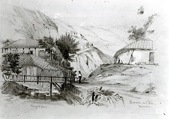 Berger''s House, Valparaiso, 1834 (pencil & w/c on paper) from Conrad Martens