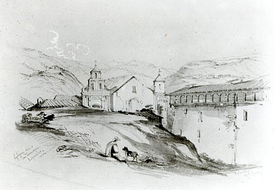 The Church of San Francisco, Valparaiso, 1834 (pencil & w/c on paper) from Conrad Martens