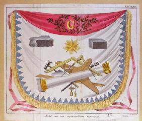 A masonic apron, 1826 (coloured engraving)
