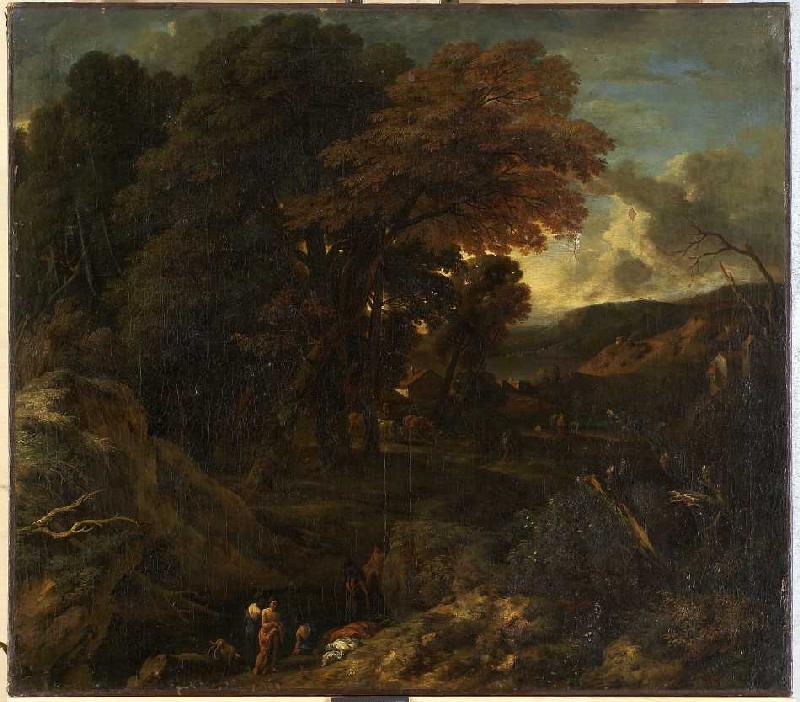 Italienische Landschaft mit Badenden. from Cornelis Huysmans