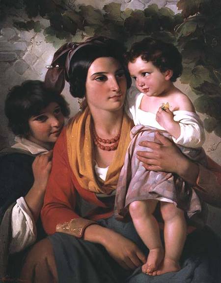 Mother and Children from Cornelis Kruseman