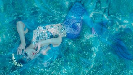 A blue mermaid