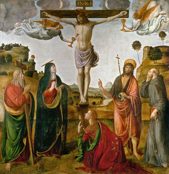 Crucifixion Christi with Maria and the hll.Johannes Maria Magdalena, Andreas and Franziskus from Cosimo Rossetti