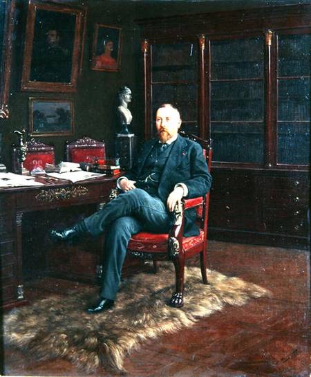 Portrait of Paul Marmottan (1856-1932) in his Study from count of Rosen