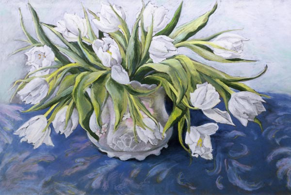 White Tulips (pastel on paper)  from Cristiana  Angelini