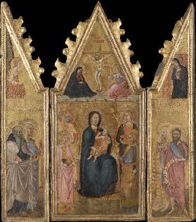 Triptych of the Madonna with the Child and Saints, Crucifixion, four saints and the Annunciation to 