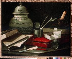 Still life with writting implements