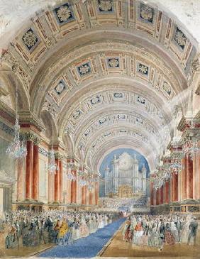 Interior Perspective, Leeds Town Hall, 1854 (w/c on paper)
