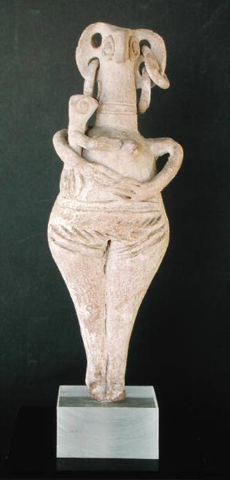 Figurine of a nude woman holding a child from Cypriot