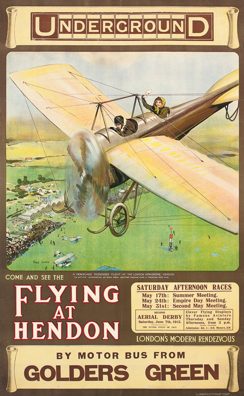 'Flying at Hendon', an advertising poster from Cyrus Cuneo