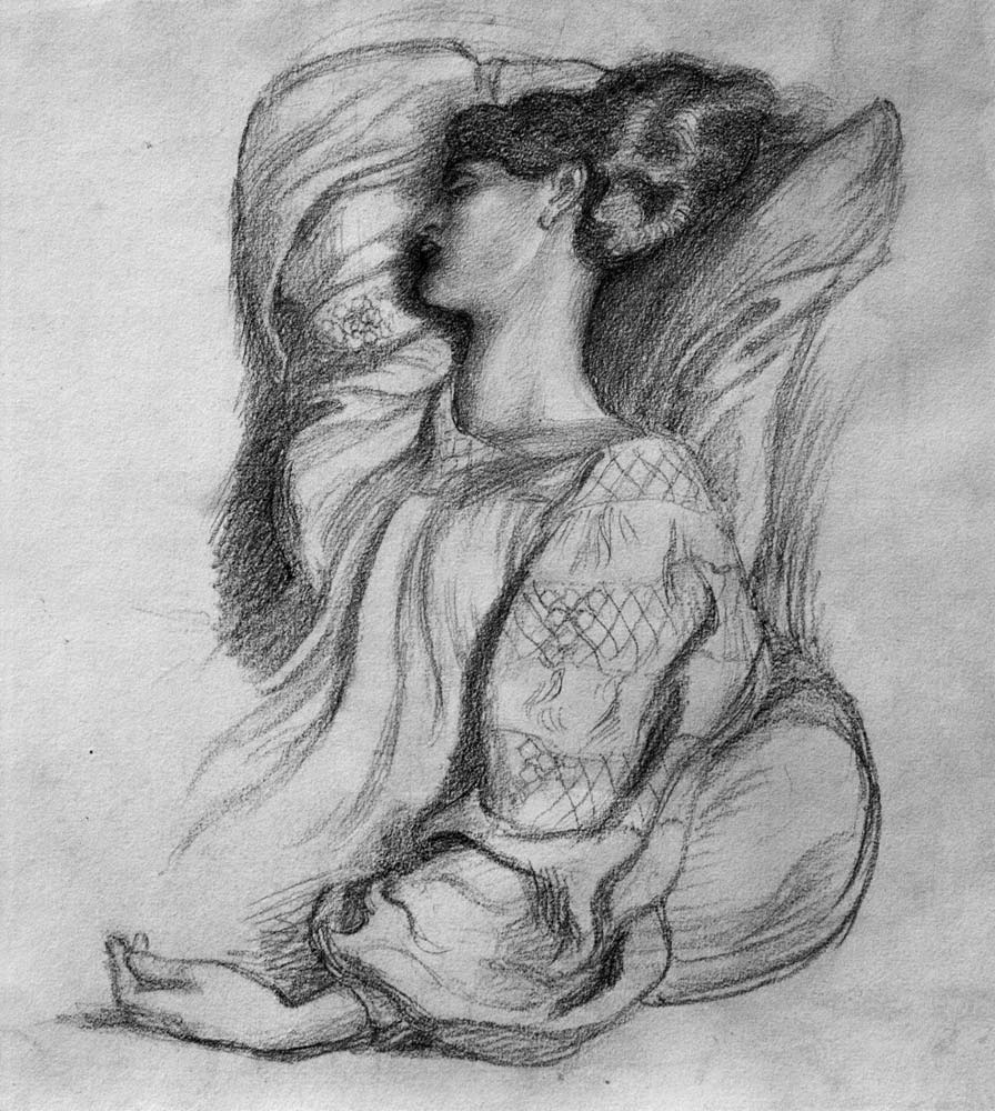 Jane Morris / Drawing by Rossetti from Dante Gabriel Rossetti