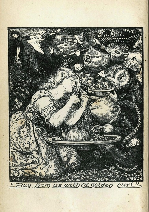 Frontispiece of "Goblin Market and Other Poems" by Christina Rossetti from Dante Gabriel Rossetti