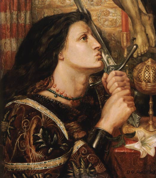 Joan of Arc Kisses the Sword of Liberation from Dante Gabriel Rossetti