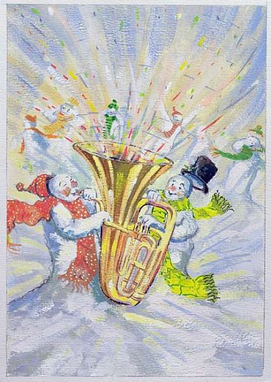 Snowmen''s Oompah! (gouache on paper)  from David  Cooke