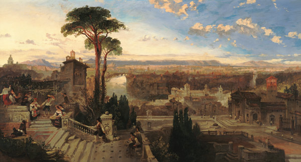Rome, twilight, view from the Convent of San Onofrio on Mount Janiculum, c.1853-55 from David Roberts