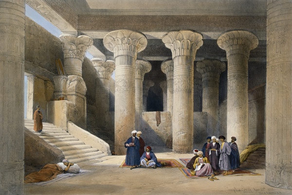 Interior of the Temple at Esna, Upper Egypt, from ''Egypt and Nubia''; engraved by Louis Haghe (1806 from David Roberts