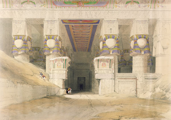 Facade of the Temple of Hathor, Dendarah, from ''Egypt and Nubia''; engraved by Louis Haghe (1806-85 from David Roberts