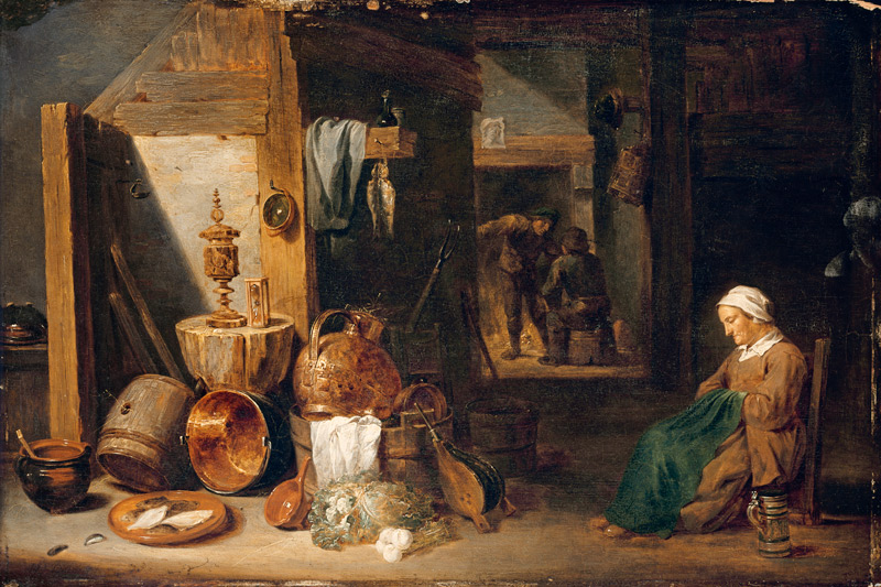 D.Teniers, Interior with a Woman. from David Teniers