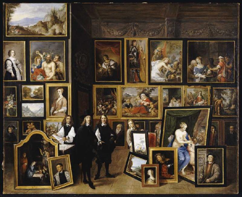 Der Erzherzog Leopold Wilhelm mit dem Künstler und anderen Personen in seiner Galerie. from David Teniers