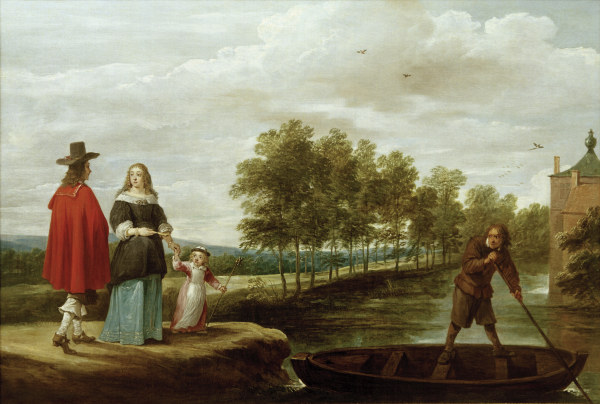 Teniers, Elegante Familie vor Überfahrt from David Teniers