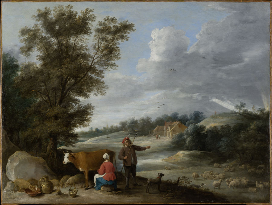 Landscape with Milkmaid and Shepherd from David Teniers d. J.