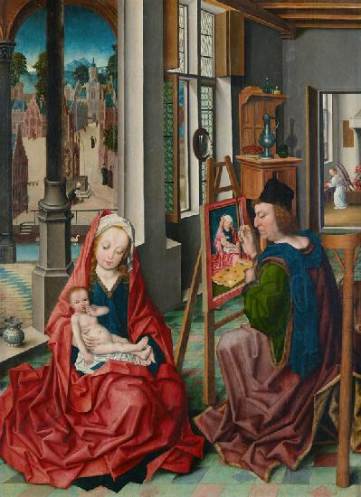 Der Evangelist Lukas malt die Muttergottes Um 1485