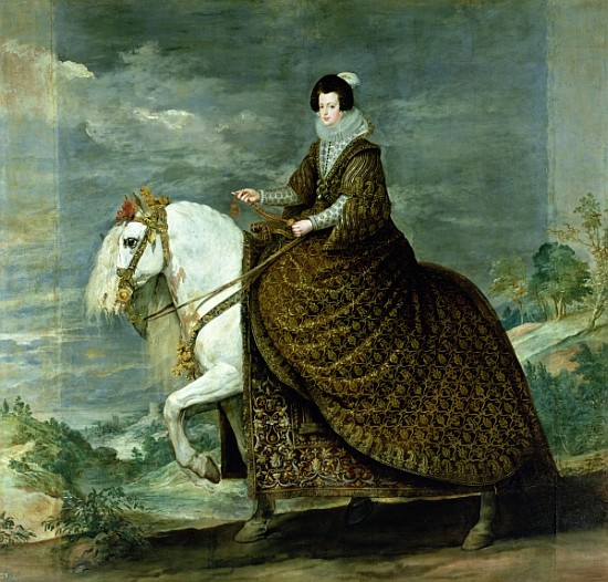 Equestrian portrait of Elisabeth de France, wife of Philip IV of Spain from Diego Rodriguez de Silva y Velázquez