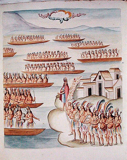 Tome 4 fol.14 Tlatelolco and the Lagoon, from ''Teatro de la Nueva Espagna'' (z/c on paper) from Diego Garcia Panes y Avellan