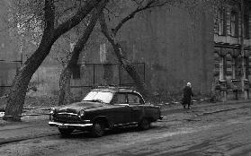 Car, trees and woman (from the series "St.Petersburg" and "Alone")