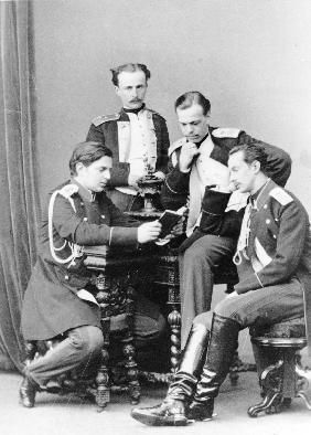 Grand Duke Alexander with brother Vladimir and cousins Nicholas Maximilianovich and Sergei Maximilia