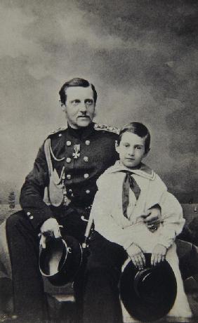 Portrait of Grand Duke Constantin Nikolaevich of Russia (1827-1892) with son Nicholas Constantinovic