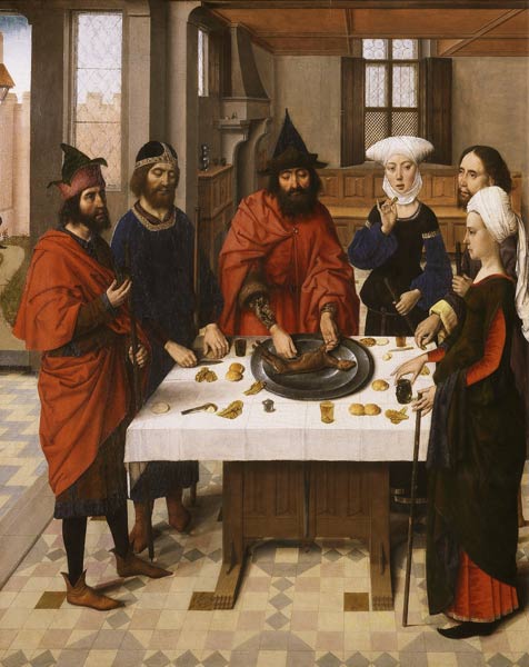 The Last Supper altarpiece: Passover Seder (left wing) from Dirck Bouts