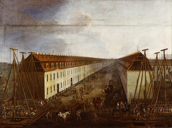 Building works on Friedrichstrasse in Berlin, c.1735 from Dismar Degen