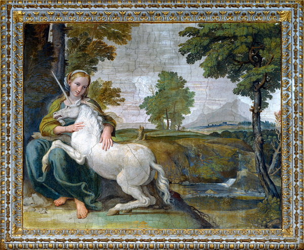 Domenichino / Maiden and Unicorn / 1602 from Domenichino (eigentl. Domenico Zampieri)