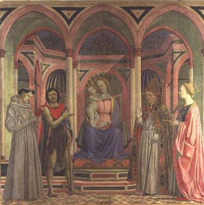 Madonna and Child with St. Lucy, St. Francis, St. Nicolas and St. John the Baptist, from Santa Lucia from Domenico Veneziano