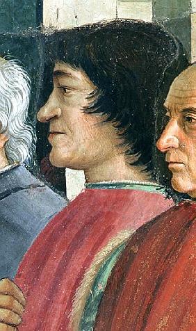 Lorenzo Medici,Detail of St. Francis receiving the Rule of the Order from Pope Honorius, scene from 