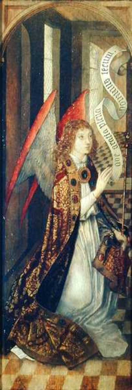 Angel holding a Banner, from an Annunciation Scene from Dutch School