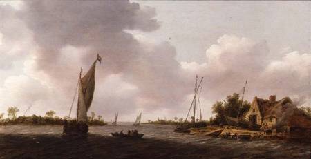 Boats in an Estuary from Dutch School